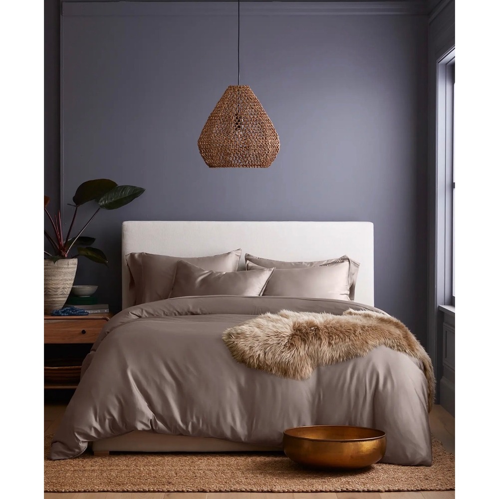 Quince Bamboo Duvet Cover Set Full/Queen – Stone. Includes Shams